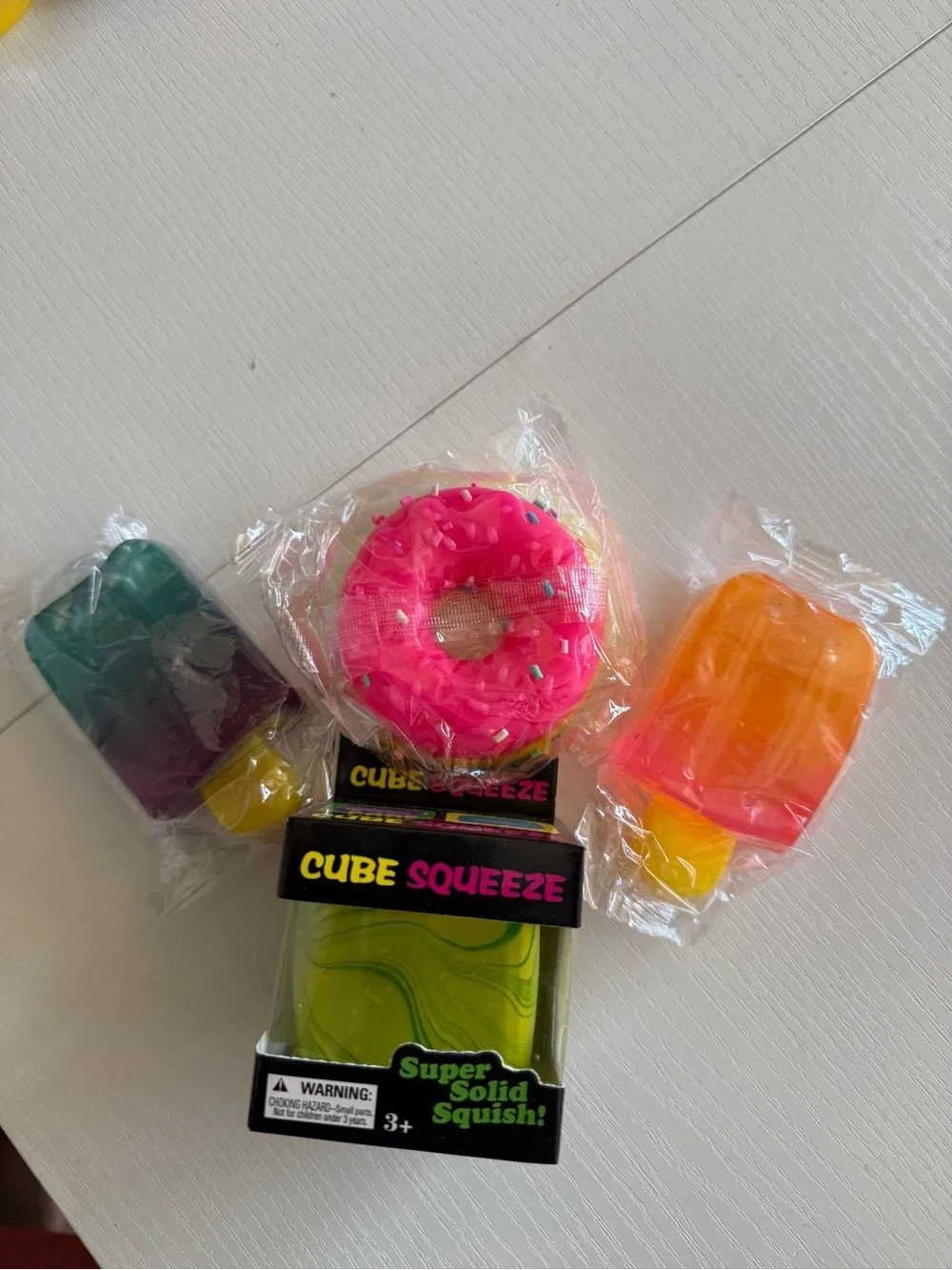 Sensory Squishy Bundle | Cube, Donut & Popsicle Fidget Toys | 4 Piece Set